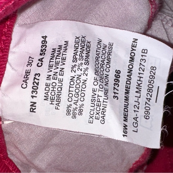 NWT Lee classic fit crop pink jeans 16 slimming - Picture 6 of 8